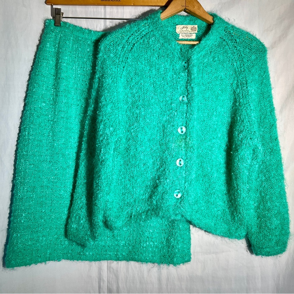 Vintage 60s Hadley By Ernest Mohair Boucle Madmen Chanel-style Cardigan Suit - M